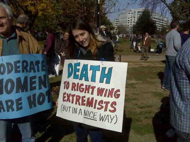 leftist_hatred Progressive "tolerance" by a Jon Stewart fan. Calling good bad, and bad good is normal for these folk.